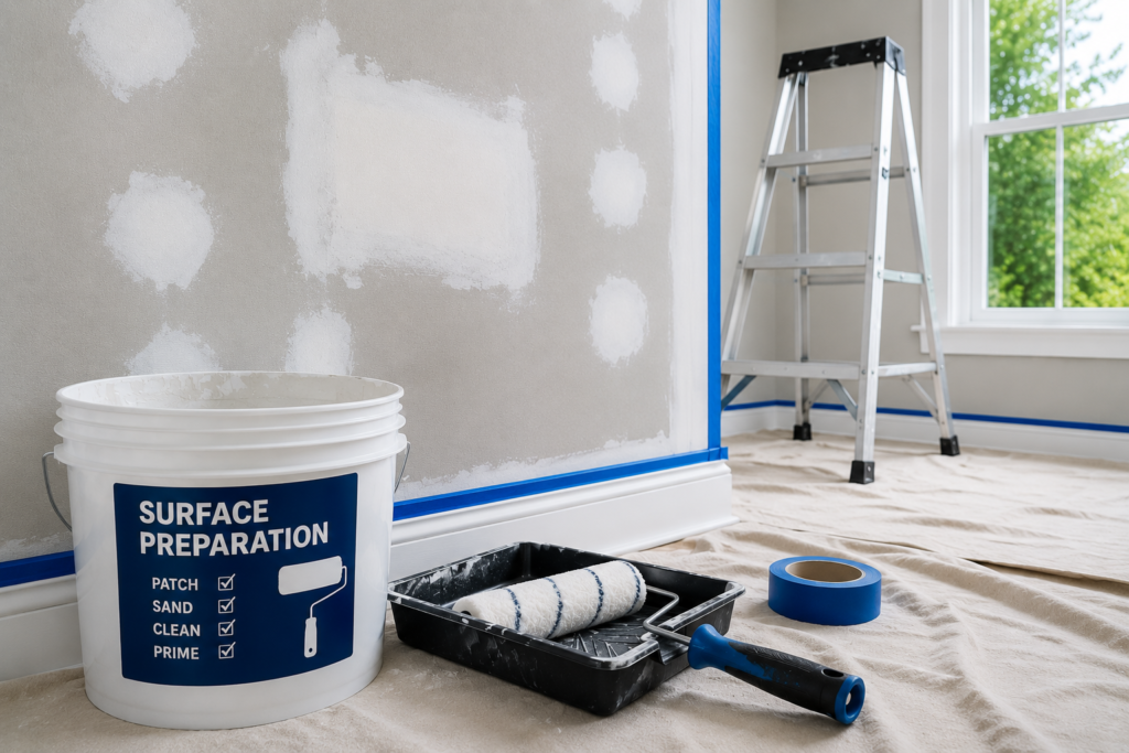 Professional surface preparation for residential and commercial painting projects in Douglasville, GA.